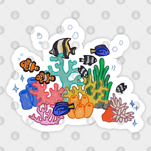 Coral reef friends Sticker by ballooonfish